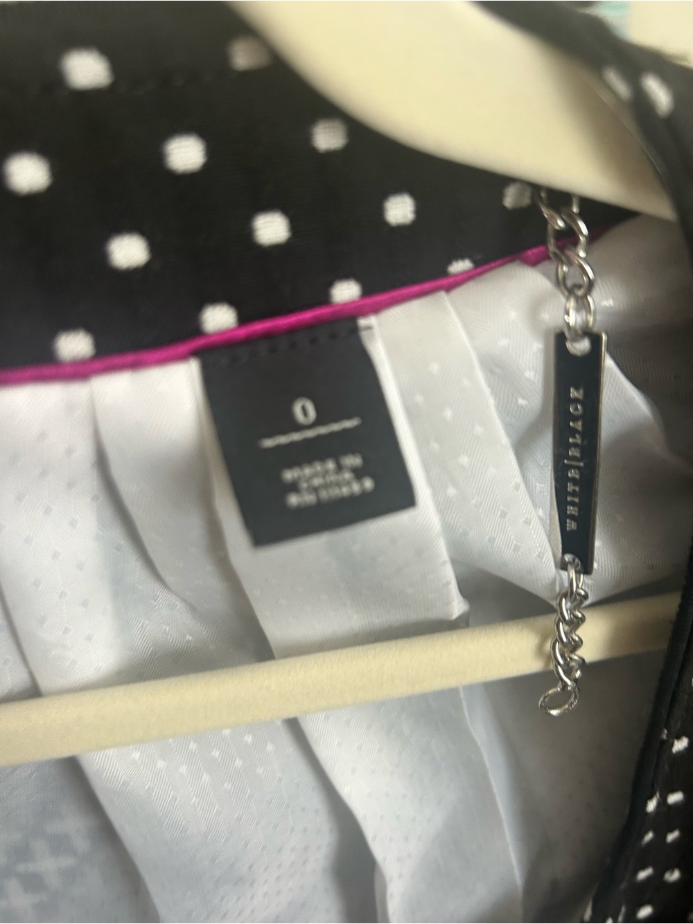 White House Black Market Black & White Polka Dot Cropped Jacket - Picture 3 of 6